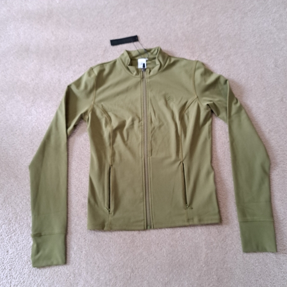 Oner Active Timeless Jacket Olive Green  Activewear Zip Front Top - Picture 10 of 15